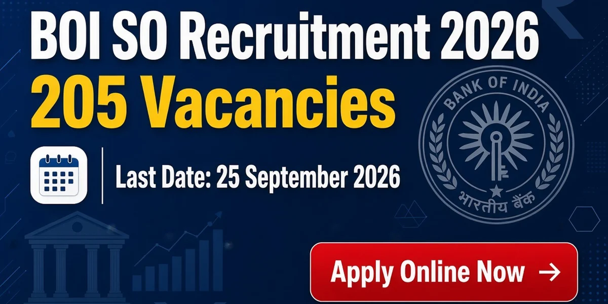 BOI SO Recruitment 2026 - Apply Online